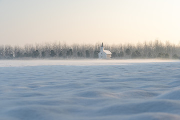 Church in the snowfield 