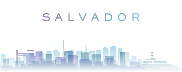 Fototapeta premium Salvador Transparent Layers Gradient Landmarks Skyline
