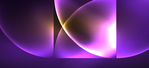 Dynamic lines and shapes, glass neon glowing effect. Modern neon glow geometric shapes, great design for any purposes