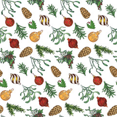 Christmas pattern for holiday printing, cards, wrapping paper, banners.