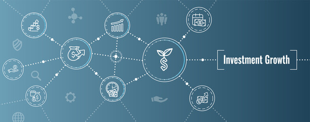 Banking, Investments and Growth Icon Set - Dollar Symbols, etc