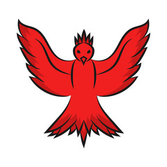 Phoenix bird flat icon isolated on white background.
