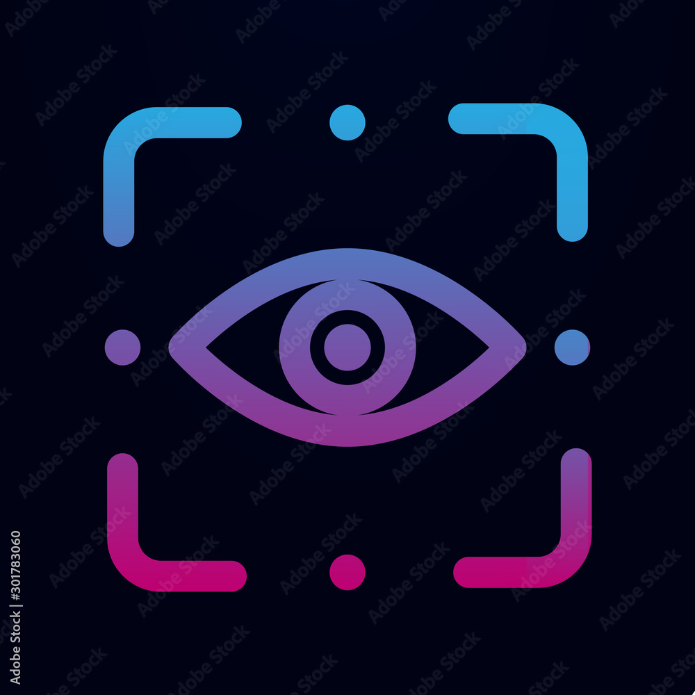 Poster eye scan nolan icon. simple thin line, outline vector of mix icons for ui and ux, website or mobile 