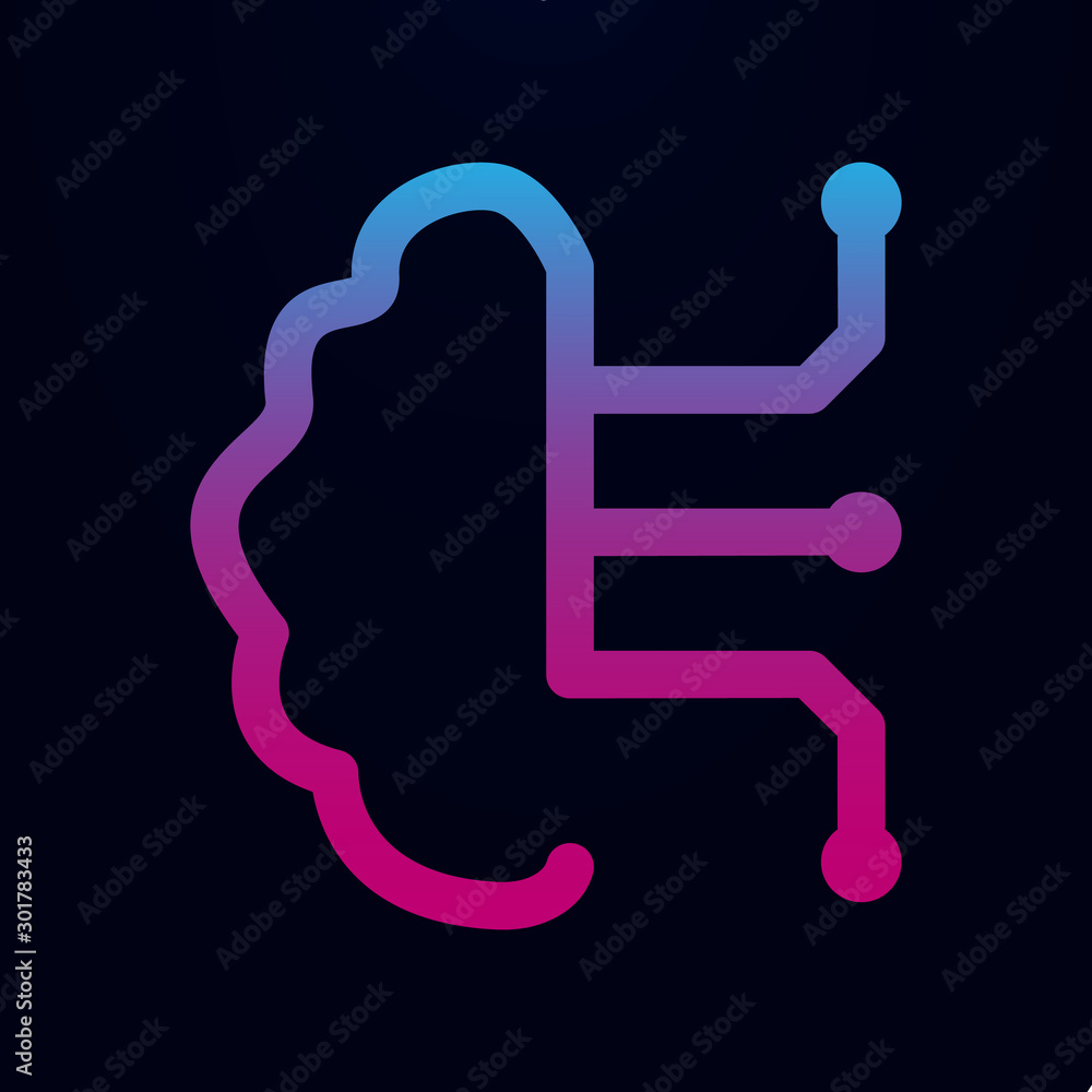 Poster smart brain nolan icon. simple thin line, outline vector of mix icons for ui and ux, website or mobi