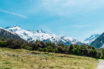 Fototapeta na wymiar Aoraki / Mount Cook, the highest mountain in New Zealand
