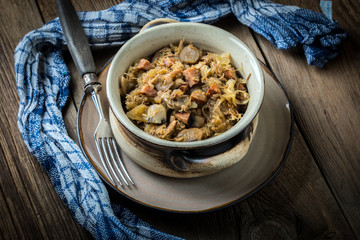 Traditional polish sauerkraut (bigos).