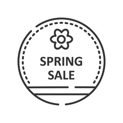 Spring sale line color icon. Special offer sticker. Vector pictogram. Low price sign. Symbol for web page, app, promo.