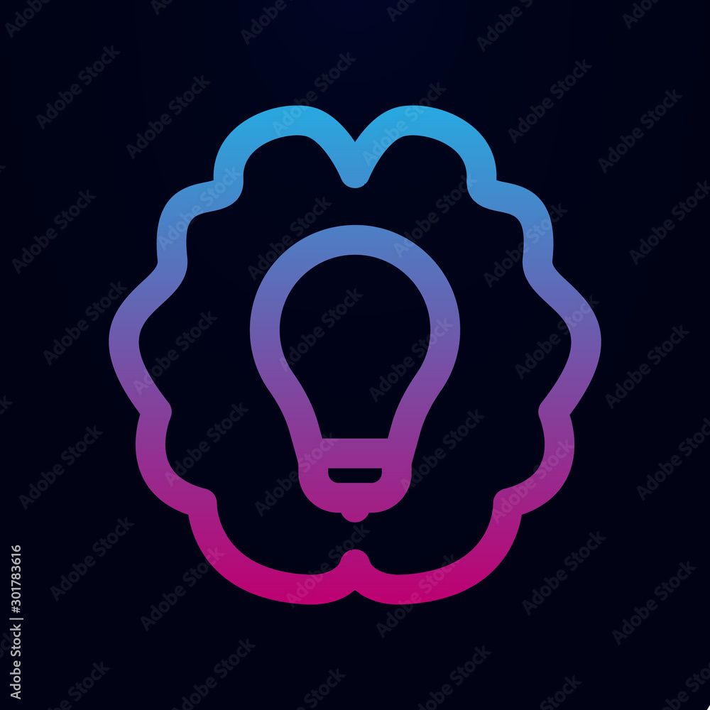 Poster lamp brain nolan icon. simple thin line, outline vector of mix icons for ui and ux, website or mobil