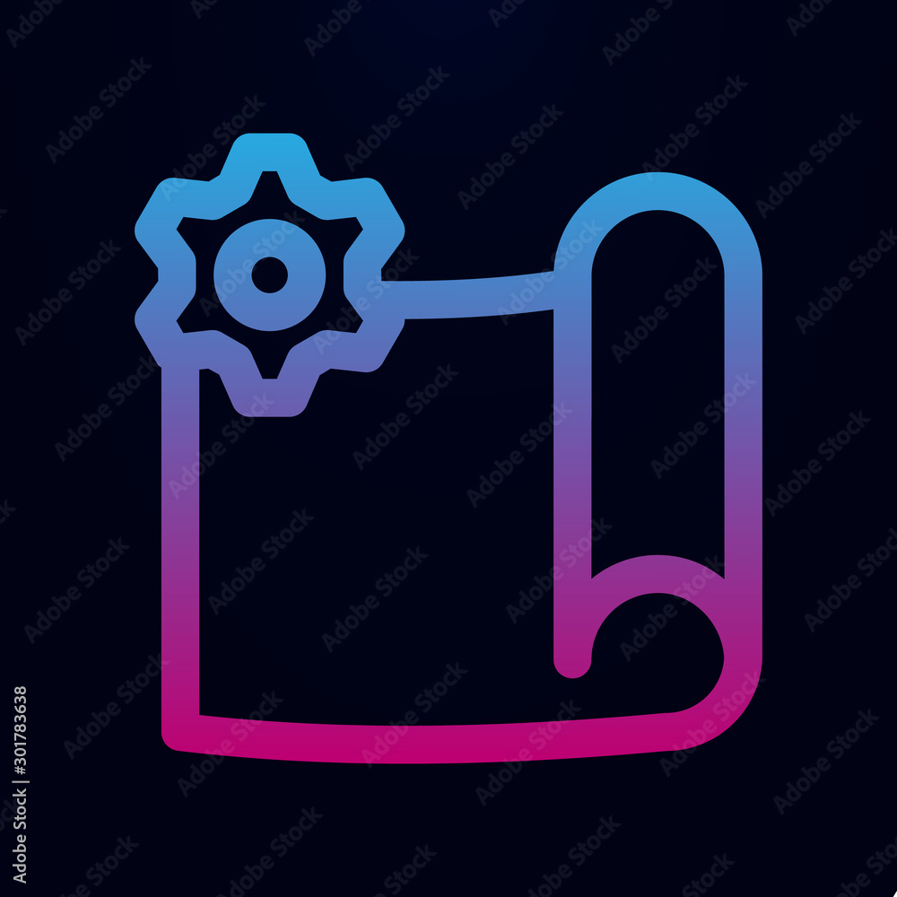 Aufkleber document gear nolan icon. simple thin line, outline vector of mix icons for ui and ux, website or mo