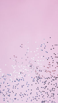 Star Shaped Confetti On Pastel Pink Background