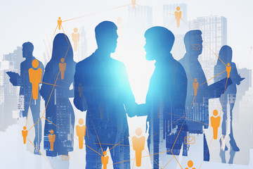 People in city, social network interface