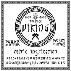 Two sets letters. Viking typeface.