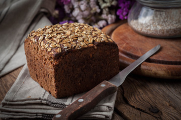 Whole Grain rye bread with seeds.