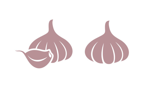 Garlic logo. Isolated garlic on white background