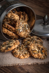 Cookies with pumpkin seeds.