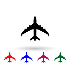 Commercial airplanes multi color icon. Simple glyph, flat vector of air transport icons for ui and ux, website or mobile application