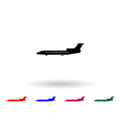 Commercial airplanes multi color icon. Simple glyph, flat vector of air transport icons for ui and ux, website or mobile application