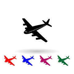 Commercial airplanes multi color icon. Simple glyph, flat vector of air transport icons for ui and ux, website or mobile application