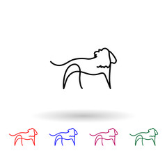 Leon one line animal multi color icon. Simple thin line, outline vector of animals one line icons for ui and ux, website or mobile application