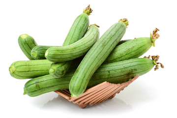 fresh loofah on the white background