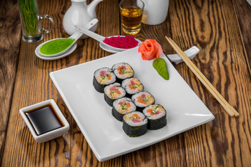 Japanese cuisine with fresh seafood