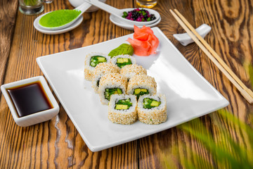 Japanese cuisine with fresh seafood