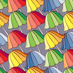 Hand-drawn umbrellas seamless pattern . Season seamless pattern . - 301790063
