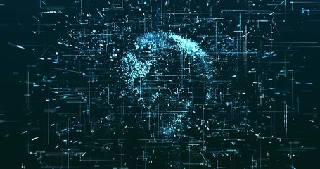 Abstract digital network data background, 3D rendering - Powered by Adobe