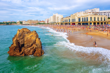 Biarritz city, Basque Country, France - obrazy, fototapety, plakaty