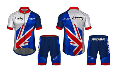 Fototapeta premium Cycling Jerseys mockup,t-shirt sport design template,uniform for bicycle apparel.