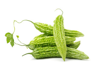 Bitter melon on white background