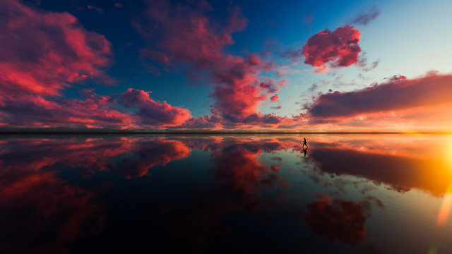 Salar de Ayuni illustration in 3D rendering