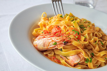 Linguine with shrimp pasta