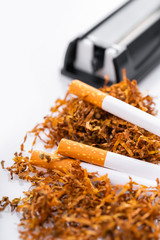 cigarette machine with tobacco and cigarettes