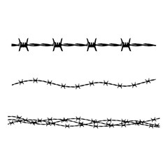 Barbed wire elements vector illustration.