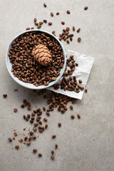 Bowl with organic pine nuts