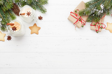 Eggnog. Traditional christmas cocktail