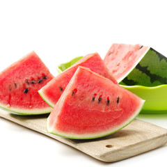 Slice of watermelon on white background 