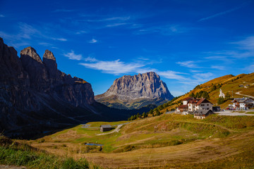 Village Mountain blue sky