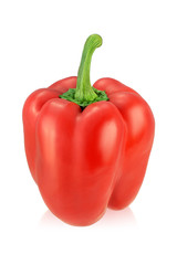 Red bell pepper isolated on white background.