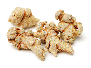 Notoginseng, Chinese traditional medicine on white background