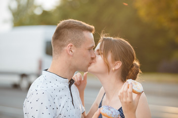  loving couple on a walk