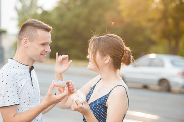Fototapeta premium loving couple on a walk