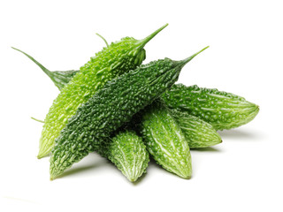 Bitter melon on white background