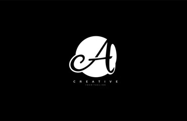 Obraz premium Text Initial A Letter Rounded Shape Logo