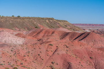 Landscape of the Painted Hills in Petrified Forest National Park in Arizona
