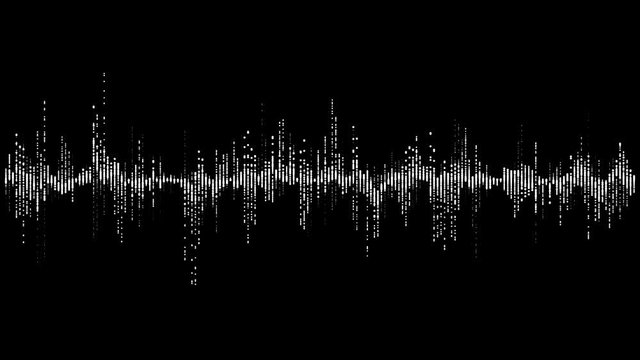Visualization of voice record, artificial intelligence. Music equalizer, audio waves sound digital player waveform, hud tune bar, recorder signal. Available in 4K video render footage.