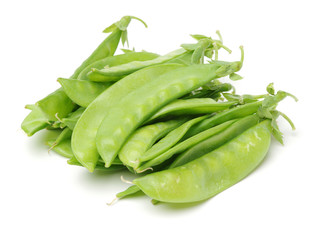 Snow peas isolated on white background