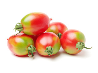 Cherry tomatoes on white background