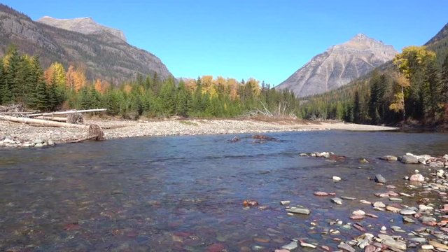 Glacier lake Montana, Northern Montana in the Fall River runoff from Lake McDonald.